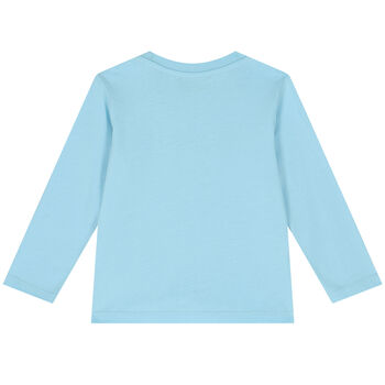 Blue Teddy Bear Logo Long Sleeve Top