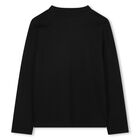 Black Logo Long Sleeve Top, 1, hi-res