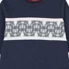 Younger Boys Navy Blue Long Sleeve Top, 1, hi-res