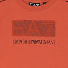 Boys Orange Geometric EA7 T-Shirt, 3, hi-res