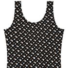 Girls Black, Beige & White Logo Swimsuit, 1, hi-res