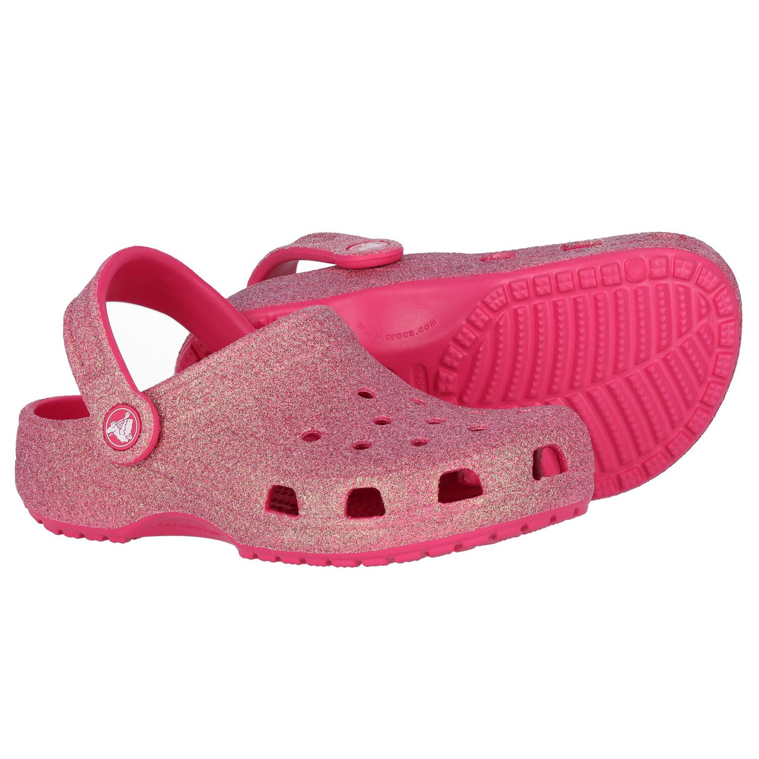 Girls Pink Iridescent Glitter Classic Clogs Sandals, 2, hi-res image number null