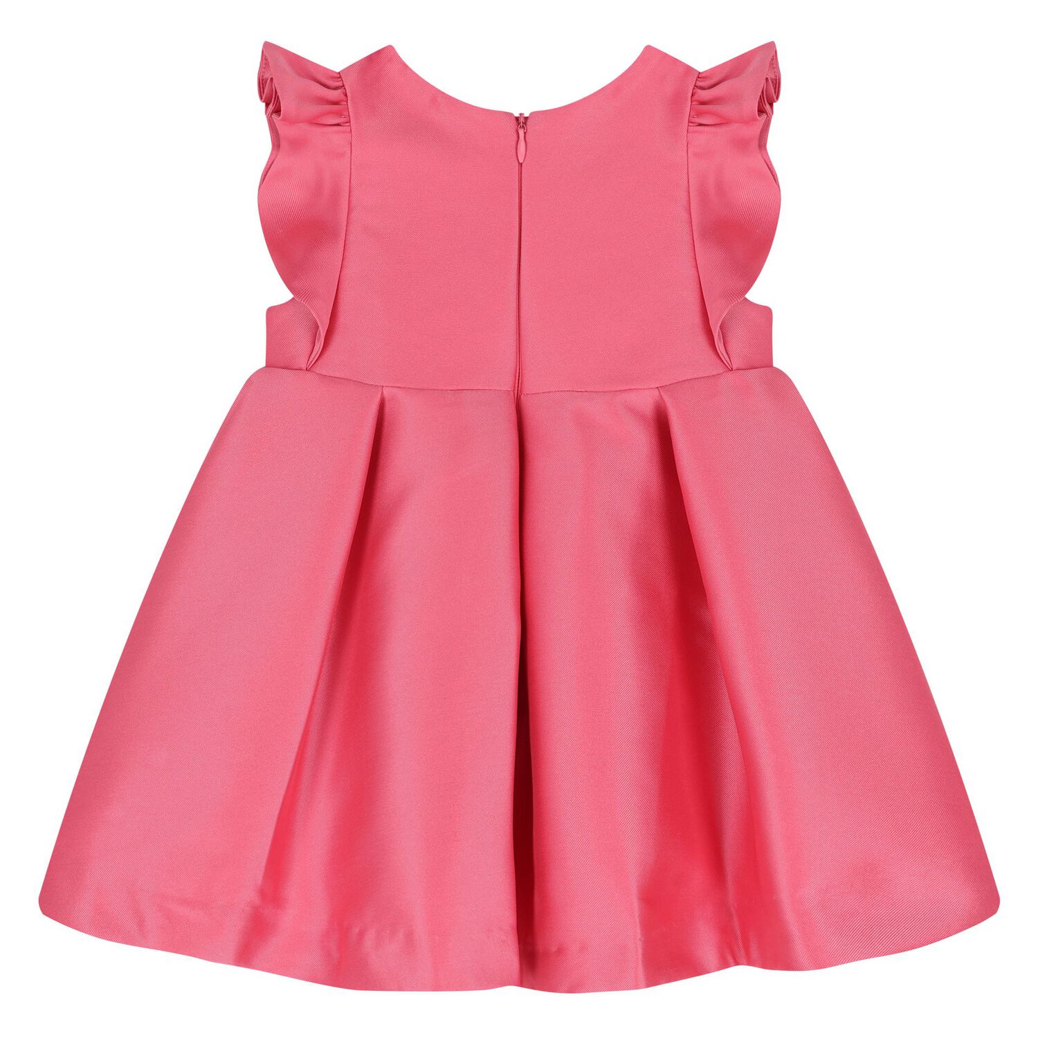 Younger Girls Pink Satin Dress, 1, hi-res
