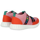 Girls Pink & Orange Sock Trainers, 1, hi-res