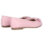 Girls Pink Flower Leather Shoes, 2, hi-res