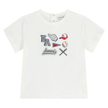 Younger Boys White Logo T-Shirt