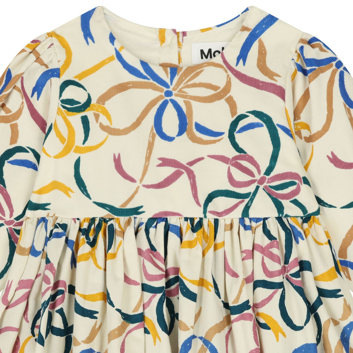 فستان أطفال مع فيونكة باللون البيج للبنات, 1, hi-res