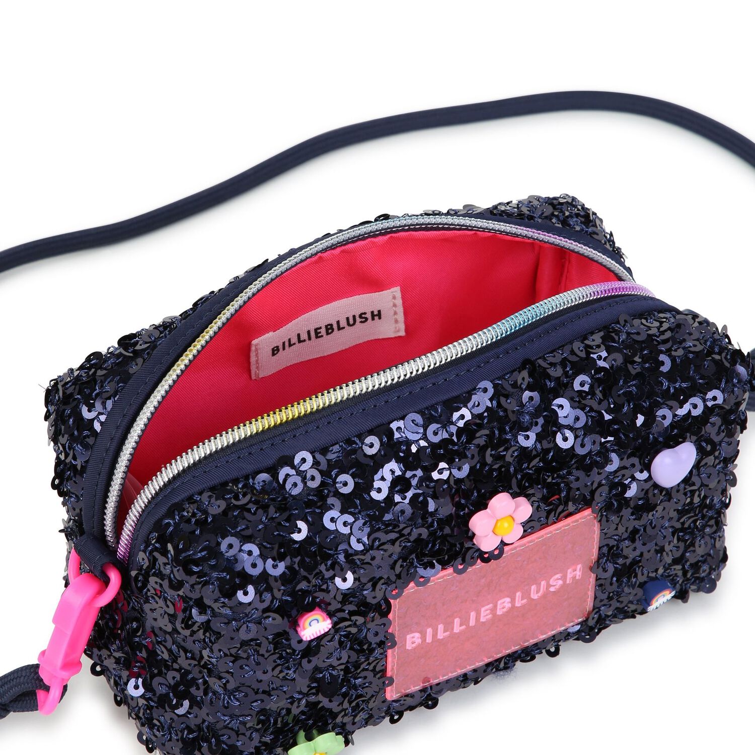 Girls Navy Blue Embellished Pencil Case ( 17cm ), 1, hi-res
