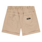 Younger Beige Logo Shorts, 1, hi-res