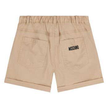 Younger Beige Logo Shorts