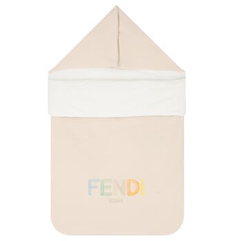 Beige & White Logo Baby Nest