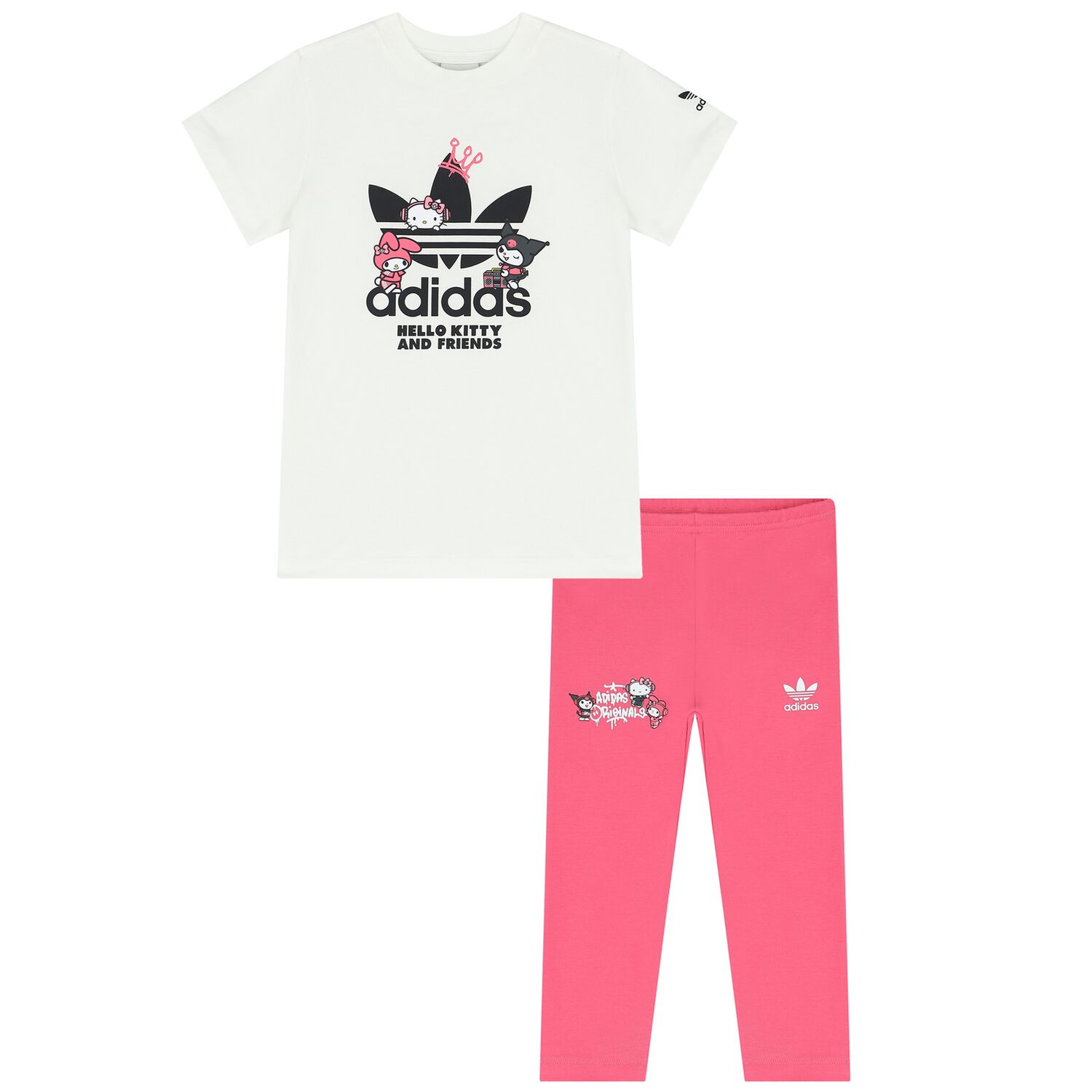 Girls White & Pink Hello Kitty Leggings Set, 1, hi-res