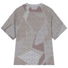 Boys Grey & Beige Logo T-Shirt, 2, hi-res