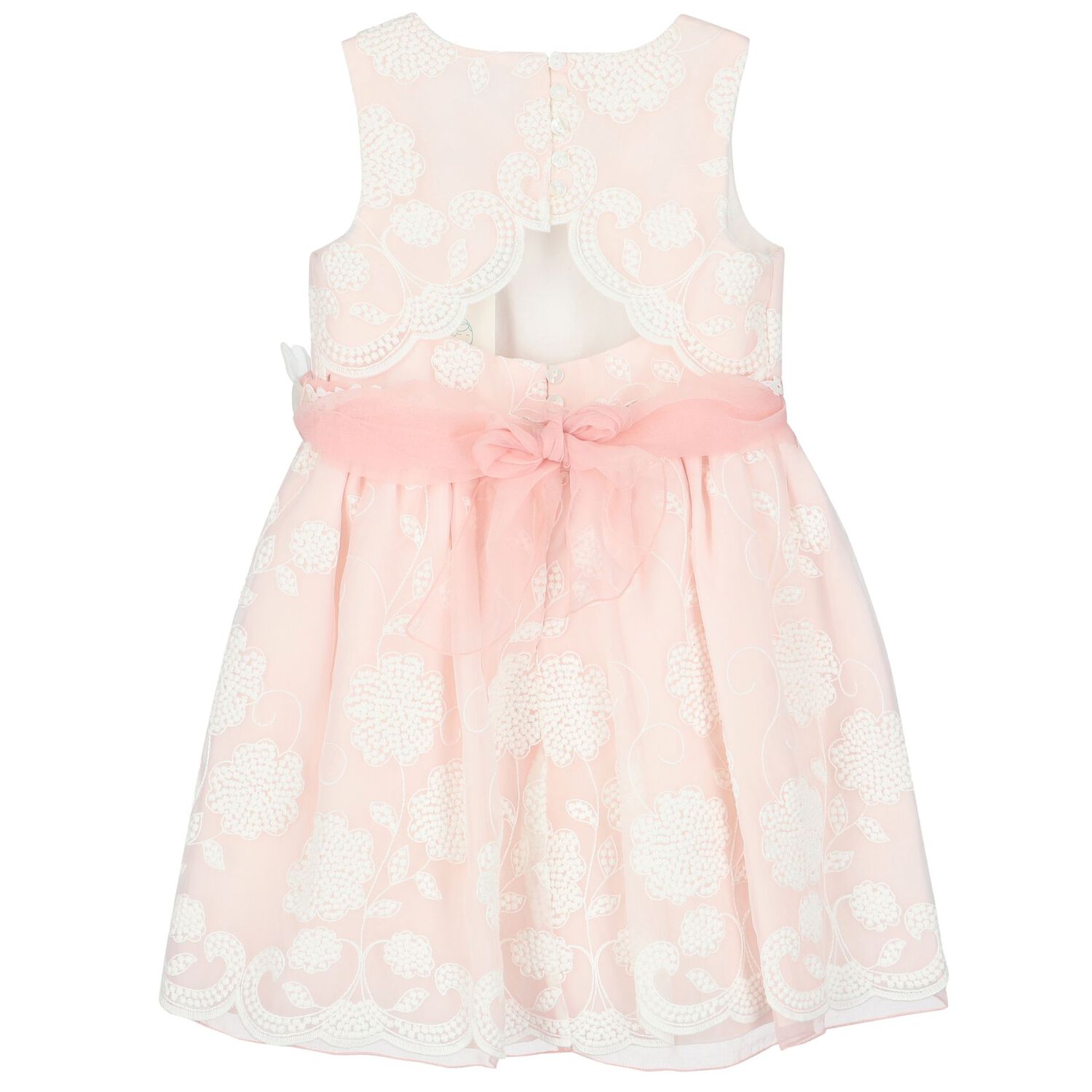 Girls Pink & White Floral Dress, 2, hi-res image number null
