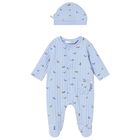 Baby Boys Blue Dinosaur Babygrow Set, 2, hi-res