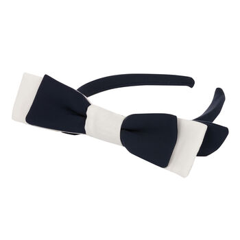 Girls Navy Blue & White Headband