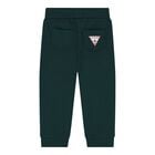 Baby Boys White & Green Logo Joggers, 1, hi-res