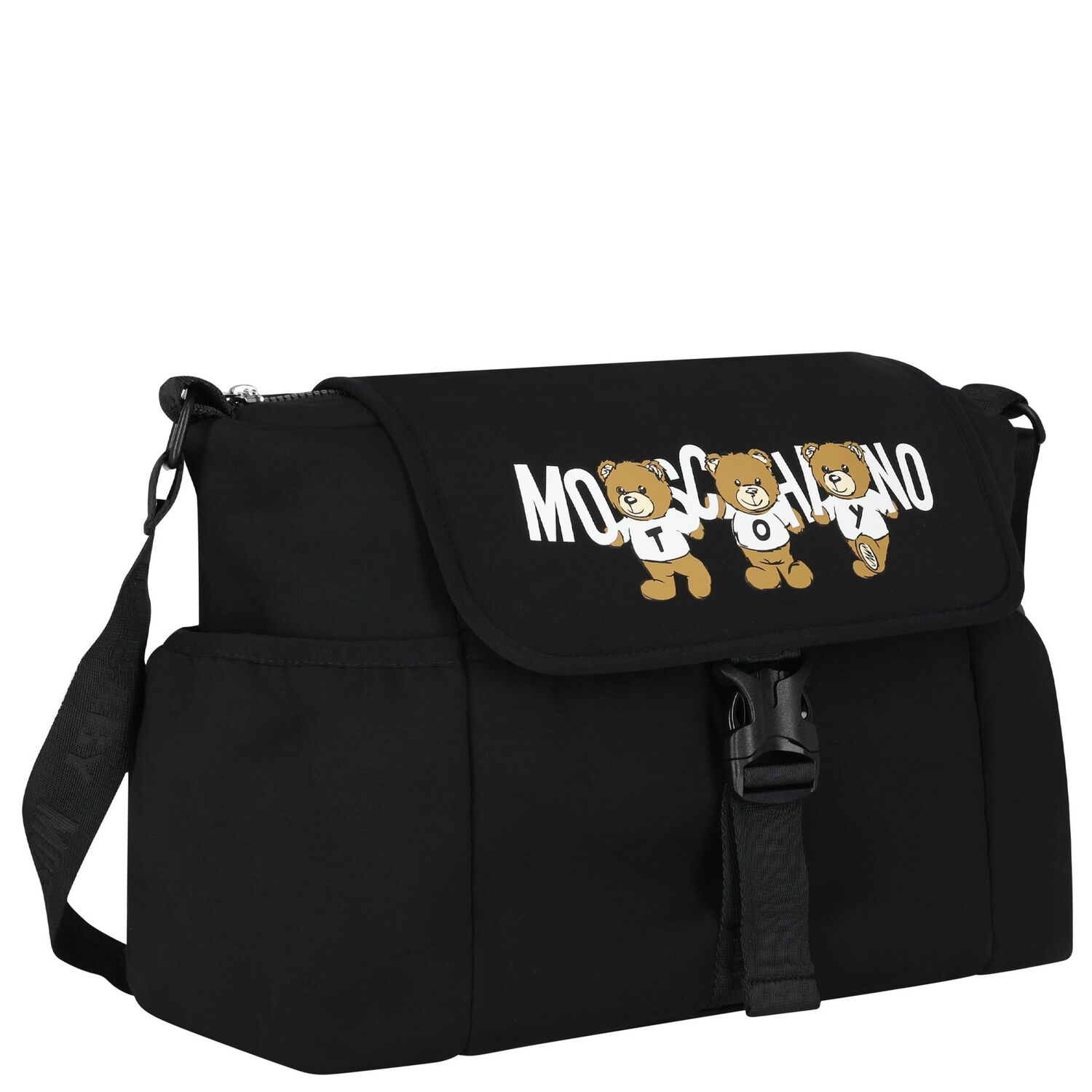 شنطة مواليد بشعار تيدي باللون الأسود للأطفال , 1, hi-res