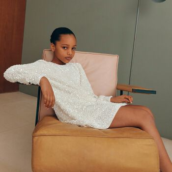 فستان بنات ترترباللون العاجي