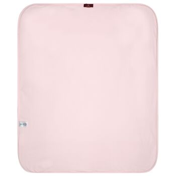 Baby Girls White & Pink Teddy Bear Logo Blanket 