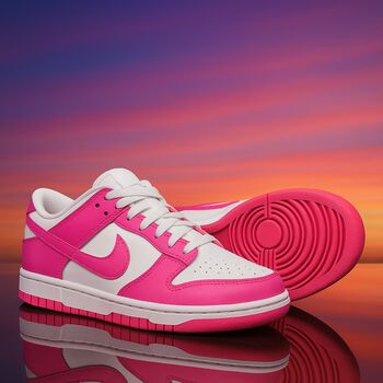 Girls White & Pink Dunk Low Trainers