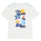 Boys White Logo Island T-Shirt, 1, hi-res