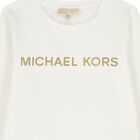 جاكيت باللون الأبيض بأكمام طويلة بشعار للبنات, 2, hi-res