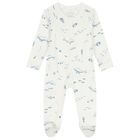 Baby Boys White & Navy Blue Babygrows ( 2 Pack ), 7, hi-res