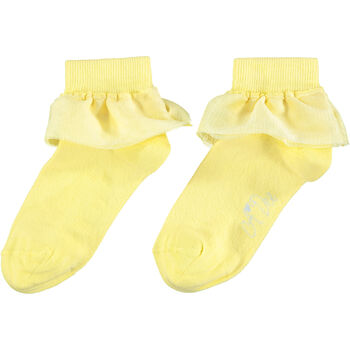 Girls Yellow Logo Socks