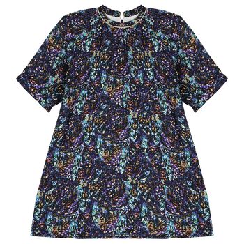 Girls Navy Blue Logo Dress