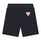 Baby Boys White, Blue & Navy Blue Logo Shorts Set, 1, hi-res