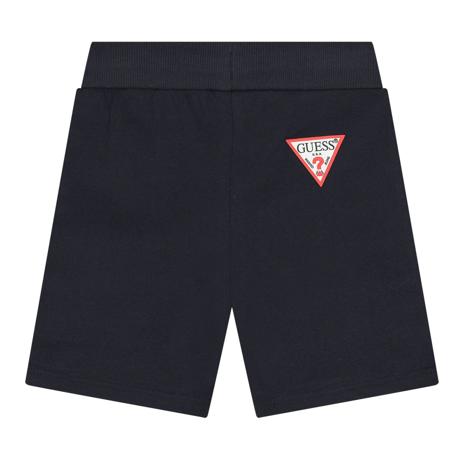 Baby Boys White, Blue & Navy Blue Logo Shorts Set, 1, hi-res