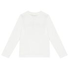 Boys White Logo Long Sleeve Top, 2, hi-res