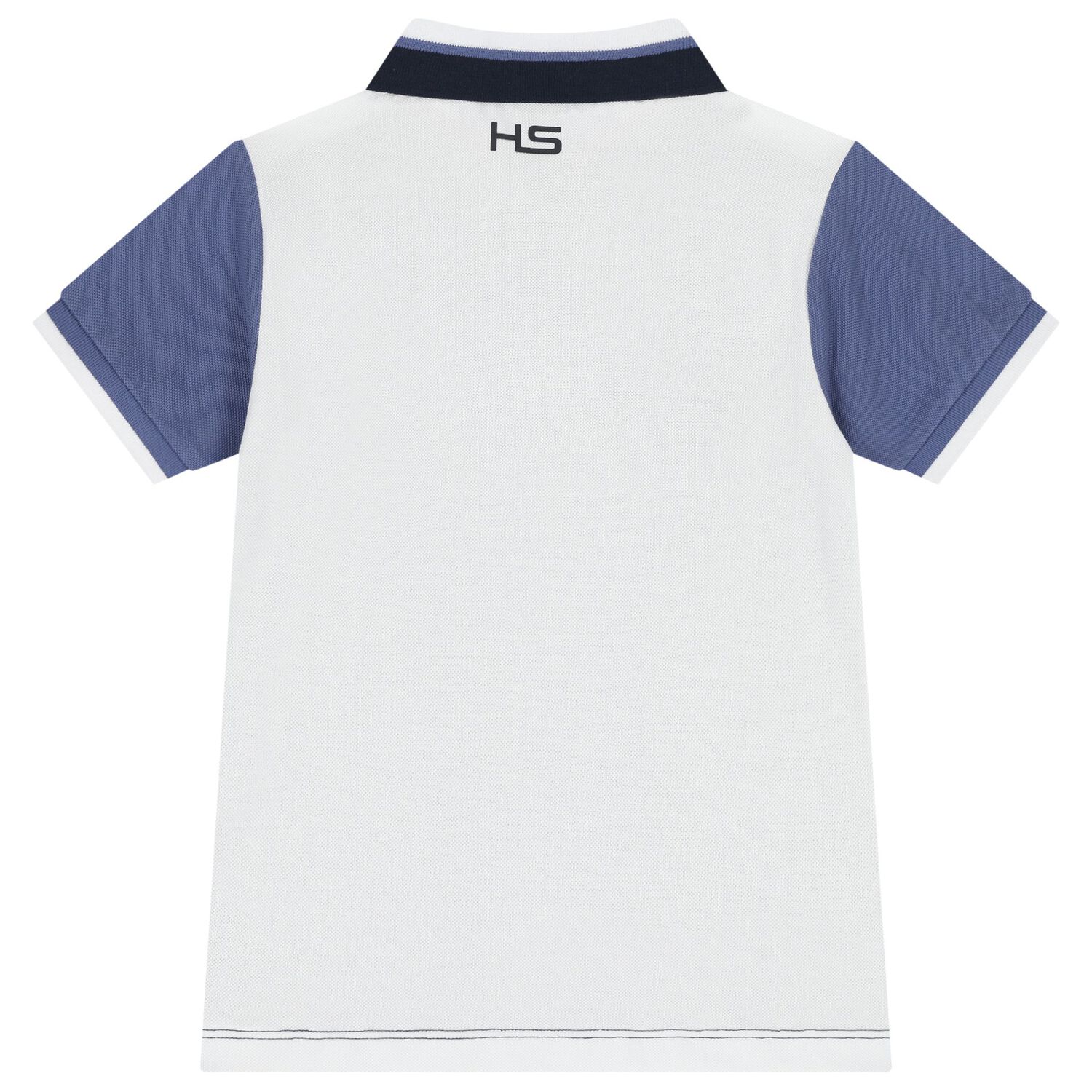 Boys Navy Blue & White Logo Polo Shirt, 1, hi-res