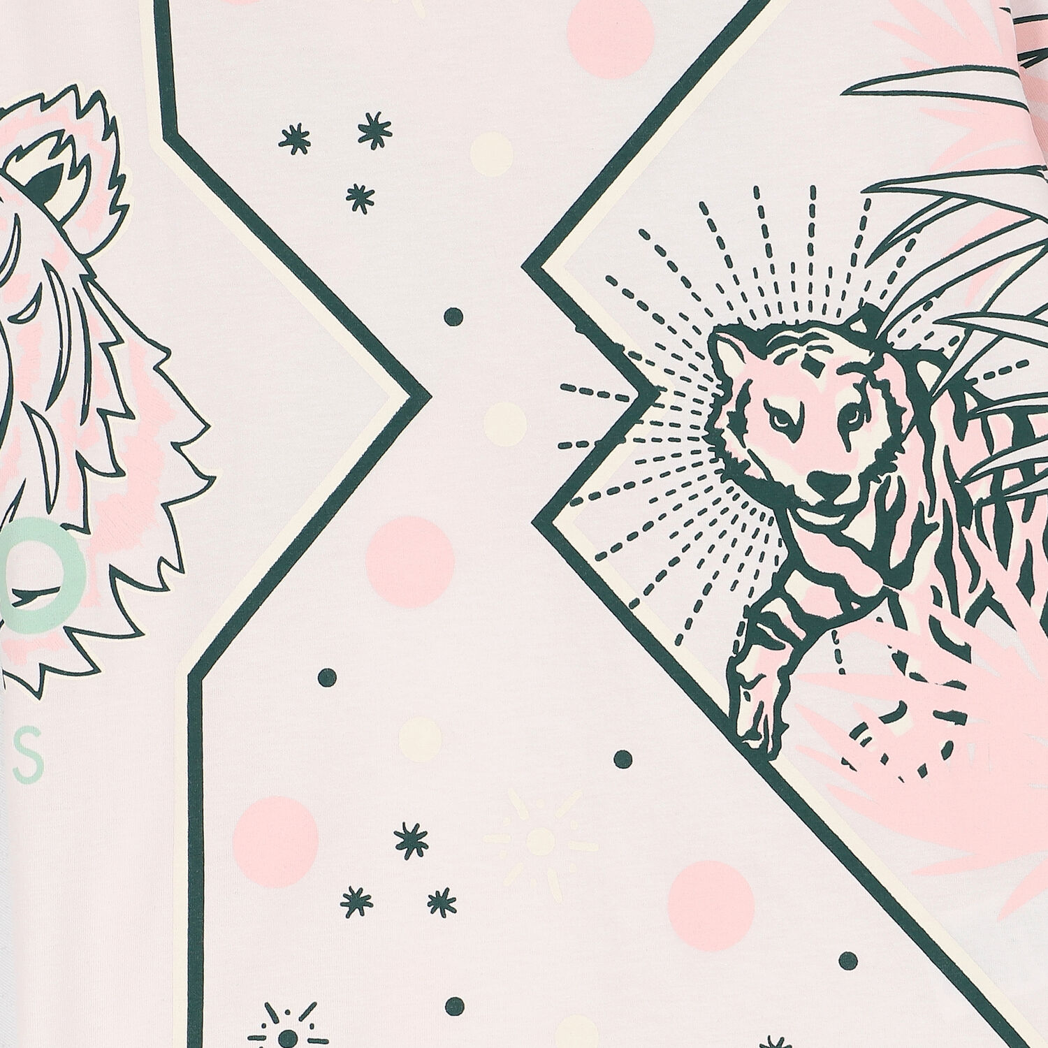 Girls Pale Pink Tiger Logo Top, 1, hi-res image number null