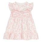Younger Girls White & Pink Floral Dress, 1, hi-res