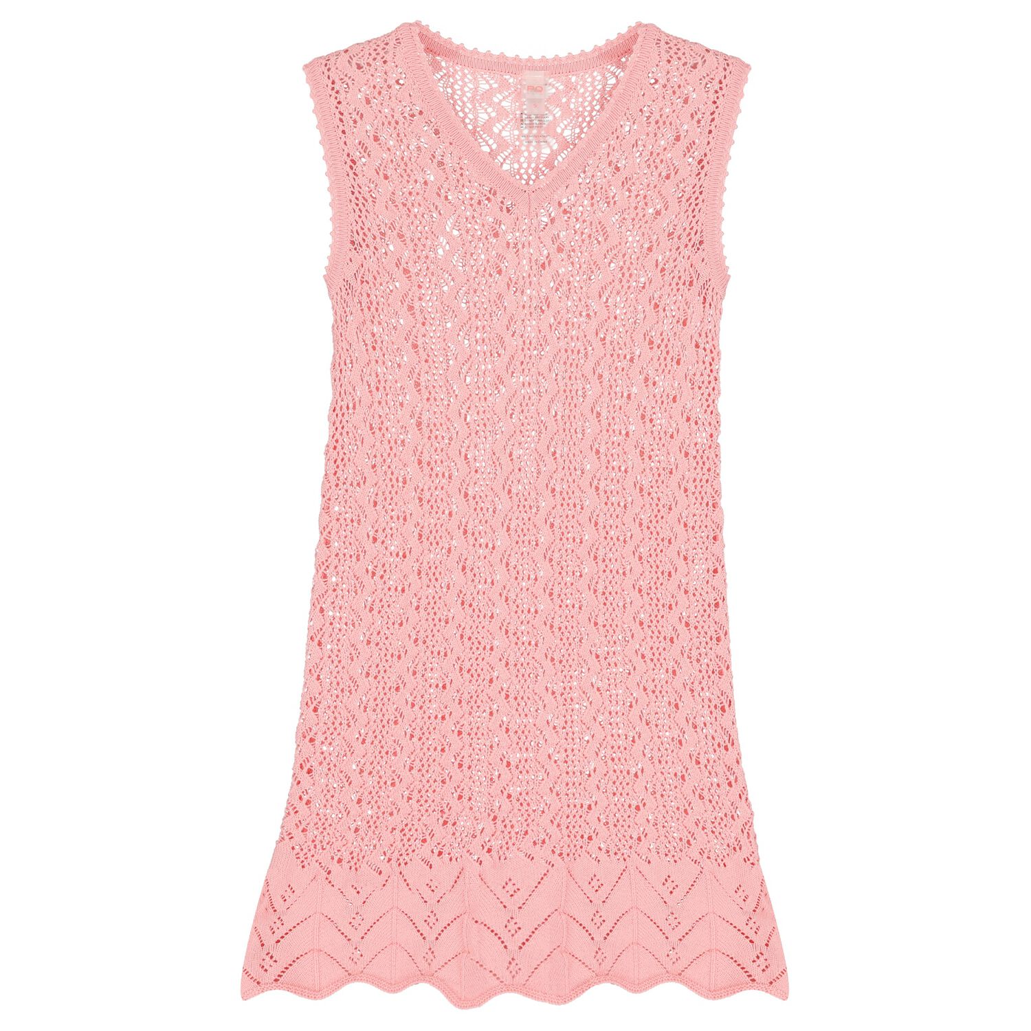 Girls Pink Knitted Dress, 1, hi-res