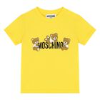 Younger Yellow & Grey Teddy Bear Logo Shorts Set, 1, hi-res