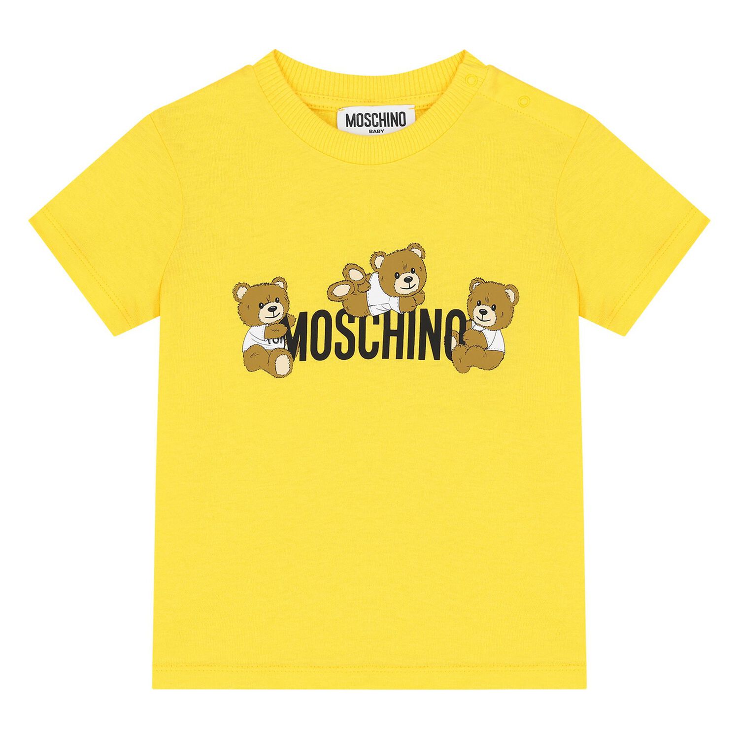 Younger Yellow & Grey Teddy Bear Logo Shorts Set, 1, hi-res