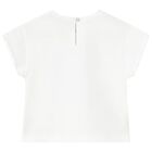 Younger Girls White Butterfly T-Shirt, 2, hi-res