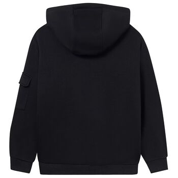 Boys Black Hooded Top