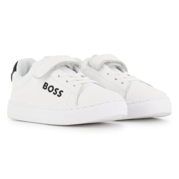 Boys White Logo Trainers