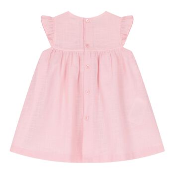 Baby Girls Pink Shirred Dress