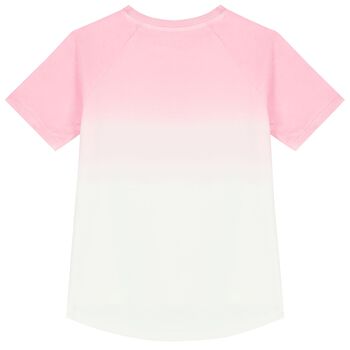 Girls Pink & White Logo T-Shirt