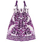 Girls White & Purple Majolica Dress, 1, hi-res