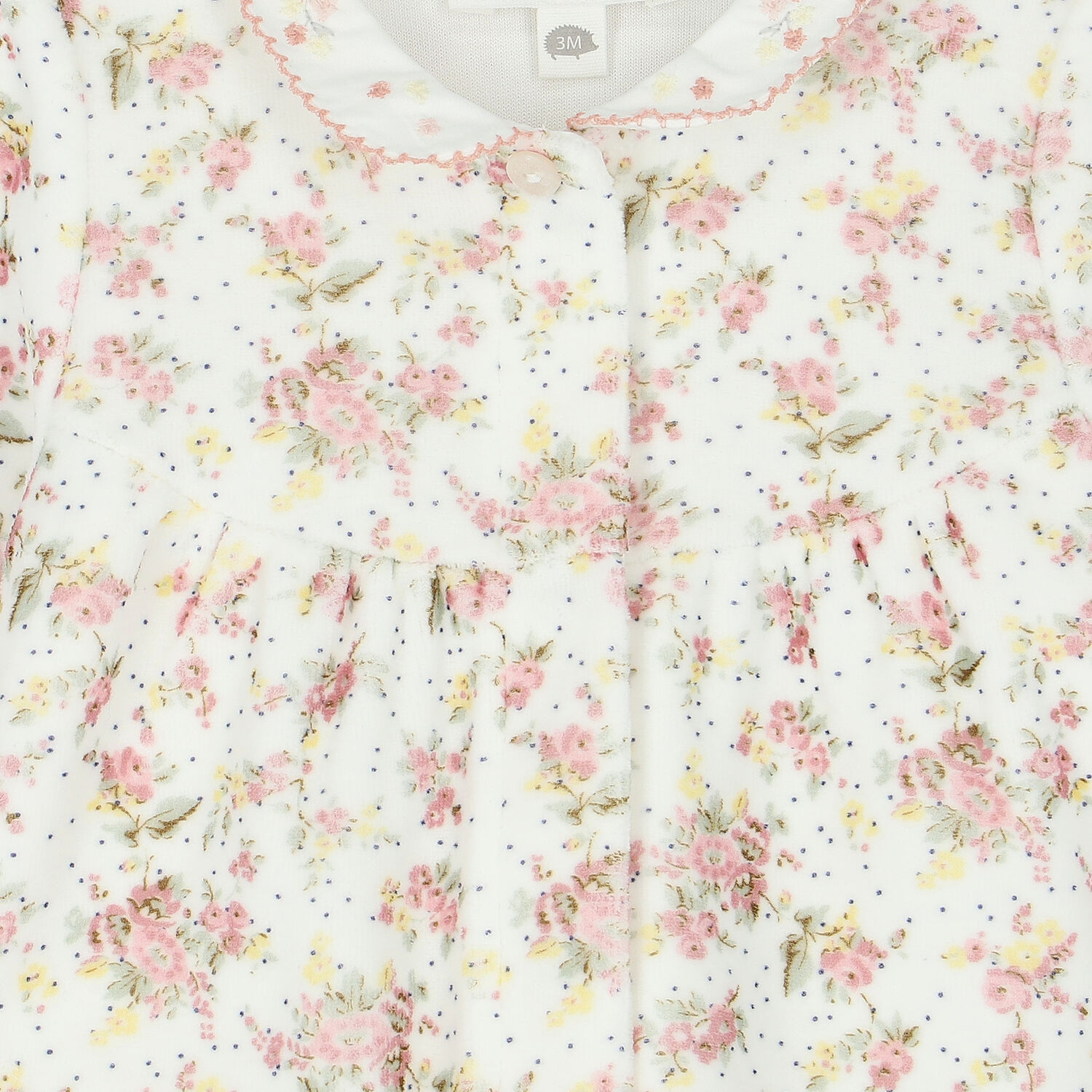 Baby Girls Ivory Floral Babygrow, 1, hi-res