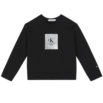 Girls Black Logo Sweatshirt