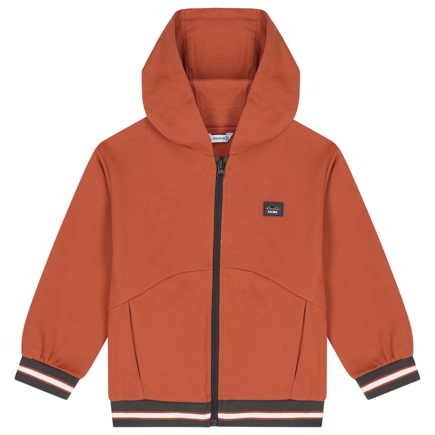 Boys Ivory, Orange & Grey Car Tracksuit ( 3 Piece ), 1, hi-res