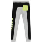 Boys Grey & Neon Green Logo Joggers, 1, hi-res