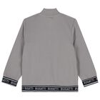 Boys Grey Logo Zip Up Top, 1, hi-res